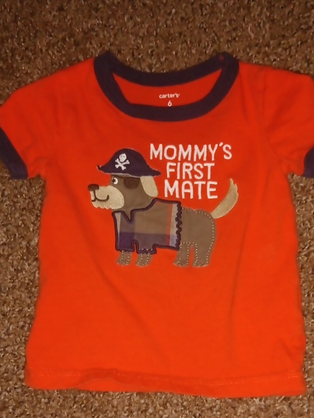 Carter's Orange Short-Sleeve 'Mommy's First Mate' Puppy Pirate Tee